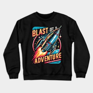 Blast off to Adventure - Retro Crewneck Sweatshirt